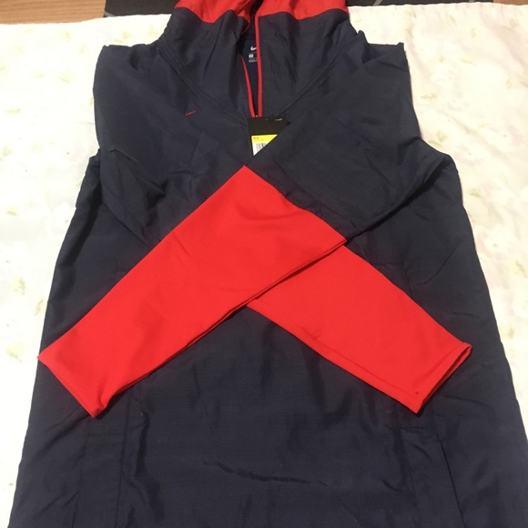 Nike Men’s Windbreaker Jacket Navy/Red - Picture 2 of 6
